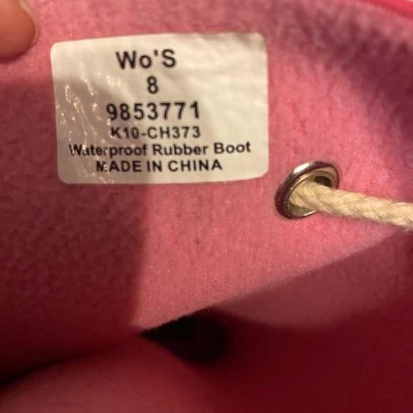 Speedy Sadie Pink Rain Boots with wedge heel.  (In original box) - Picture 5 of 6